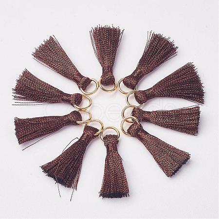 Cannetille Nylon Tassel Pendant Decorations HJEW-G008-A05-1