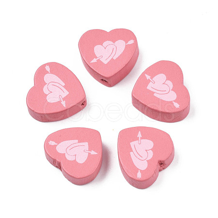 Spray Painted Maple Wood Beads WOOD-Q030-88C-1
