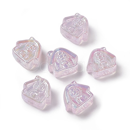 UV Plating Rainbow Iridescent Acrylic Beads PACR-M003-02D-1