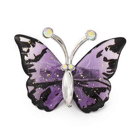 Butterfly Transparent Resin Brooch JEWB-M047-01D-1