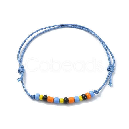 Glass Seed Braided Bead Braclet BJEW-JB09781-1