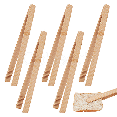 Bamboo Cooking Tongs AJEW-WH0270-205-1