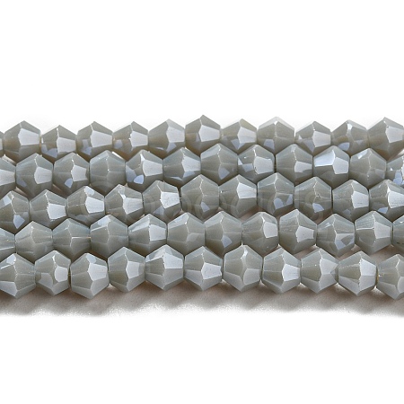 Opaque Solid Color Electroplate Glass Beads Strands EGLA-A039-P4mm-A14-1