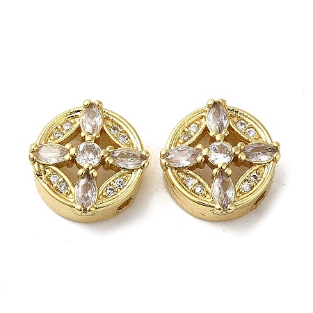 Rack Plating Brass Micro Pave Cubic Zirconia Beads KK-K377-18G-1