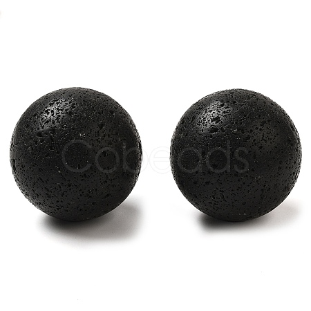 Natural Lava Rock Sphere Beads G-C154-04-1