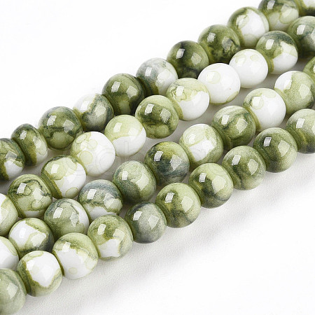 Baking Paint Glass Beads Strands X-DGLA-N003-6mm-C06-1