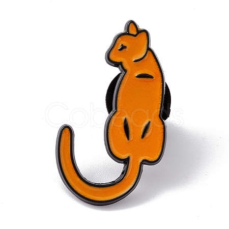 Cat Initial Letter Enamel Pin JEWB-A005-27-J-1