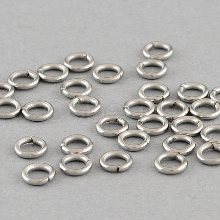 Tarnish Resistant 304 Stainless Steel Open Jump Rings A-STAS-Q186-02-4X0.8mm-1