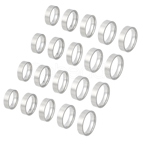 20Pcs 5 Styles 304 Stainless Steel Finger Rings for Men RJEW-UN0003-12-1
