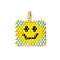 Handmade MIYUKI Japanese Seed Loom Pattern Seed Beads, Rectangle with Smiling Face Pendants, Cyan, 24x20.5x2mm, Hole: 2.5mm