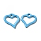 Spray Painted 201 Stainless Steel Charms, Heart Charm, Deep Sky Blue, 11.5x11x1.5mm, Hole: 1.6mm