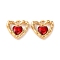 Alloy Crystal Rhinestone Pendants, Heart Charms, Red, 18.5x19x5mm, Hole: 2mm