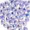 50Pcs Teardrop Transparent Glass Charms, Faceted, Lilac, 10x8mm