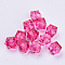 Transparent Acrylic Beads, Faceted, Cube, Medium Violet Red, 12x12x10mm, Hole: 1.5mm, about 510pcs/500g