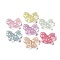 UV Plated & Crackle Transparent Acrylic Beads, Mixed Color, Butterfly, 18x21x6.5mm, Hole: 1.8mm