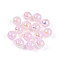 Electroplate Pearlized Glass Pearl Beads, Iridescent, Round, Pearl Pink, 10x10mm, Hole: 1.2mm, about 346pcs/Pound