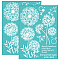 Self-Adhesive Silk Screen Printing Stencil, for Painting on Wood, DIY Decoration T-Shirt Fabric, Turquoise, Dandelion Pattern, 195x140mm