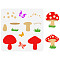 Plastic Reusable Drawing Painting Stencils Templates, for Painting on Scrapbook Fabric Tiles Floor Furniture Wood, Square, Mushroom Pattern, 300x300mm