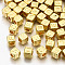 CCB Plastic Beads, Horizontal Hole, Cube with Letter, Golden, 7x7x7mm, Hole: 3.5mm, about 2000pcs/500g