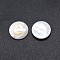 Shell Cabochons, with Resin, Flat Round with Arabic Alphabet, White, 12~12.5x2~2.5mm