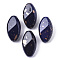 Spray Painted & Drawbench Acrylic Beads, Oval, Prussian Blue, 23x13x10mm, Hole: 2mm