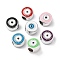 CCB Plastic European Beads, Large Hole Beads, Flat Round with Evil Eye, Mixed Color, 12x11.5x7.5mm, Hole: 4.8mm