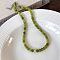 6mm Round Dyed Natural Green Agate Beaded Necklaces Handmade Natural Stone Collar Layered Accessory, 14.96 inch(38cm)