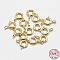 925 Sterling Silver Spring Ring Clasps, Ring, with 925 Stamp, Real 18K Gold Plated, 11.5x9.5x2mm, Hole: 2mm