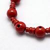 Natural Red Jasper 3-Hole Guru Bead Strands G-K149-05-2