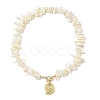 Summer Beach Brass Shell Shaped Pendant Natural Trochid Shell Chip Beaded Necklaces for Women NJEW-JN06107-4