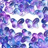 50Pcs Transparent Spray Painted Glass Beads GLAA-YW0004-97A-1