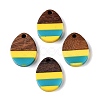Epoxy Resin & Walnut Wood Pendants RESI-N039-121B-1