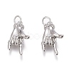 Brass Micro Pave Clear Cubic Zirconia Pendants ZIRC-O035-12P-1