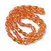 Electroplate Transparent Glass Beads Strands EGLA-N002-35-C05-2