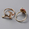 Christmas Theme Alloy and Enamel Finger Ring RJEW-WH0004-28G-2