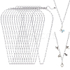 12Pcs 4MM 304 Stainless Steel Paperclip Chain Necklaces NJEW-NB0001-38B-1