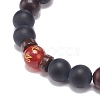 4Pcs 4 Style Natural Coconut & Wood & Mixed Gemstone Beaded Stretch Bracelets Set BJEW-JB08835-6