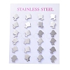 Tarnish Resistant 304 Stainless Steel Puppy Stud Earrings EJEW-H368-28P-3