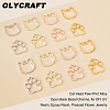 Olycraft 32Pcs 8 Styles Cat Head Paw Print Alloy Open Back Bezel Charms PALLOY-OC0002-99-4