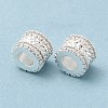 Rack Plating Brass Cubic Zirconia European Beads KK-R147-03S-4