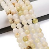 Natural Green Banded Calcite(Afghan Jade) Beads Strands G-B130-8mm-01-2