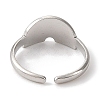 304 Stainless Steel Enamel Open Cuff Rings for Women RJEW-F166-51P-01-3