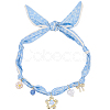 Flower Alloy Enamel & Resin & Glass & Plastic Pearl & Rhinestone Tassel Scarf Choker Necklaces NJEW-SP0001-16C-1