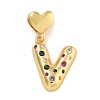 Brass Micro Pave Colorful Cubic Zirconia Pendants KK-P281-01G-V-1