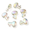 UV Plating Rainbow Iridescent Transparent Acrylic Beads OACR-C007-05-1