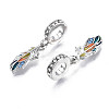 Rack Plating Alloy Enamel European Dangle Charms MPDL-N039-041-4