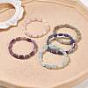 Natural Gemstone Column Beaded Stretch Bracelet for Women BJEW-JB08596-2