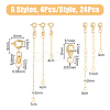 24Pcs 6 Style Brass Cable Chain Extender KK-GO0001-54-2
