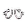 Gunmetal Plated Alloy Letter Pendants PALLOY-P097-03-U-1
