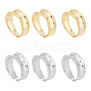 Unicraftale 6Pcs 2 Colors Brass Wave Open Cuff Ring for Women RJEW-UN0002-32-1